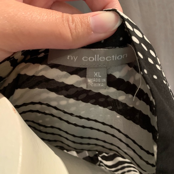 NY Collection Long Sleeve Blouse; Vneck - Picture 4 of 5